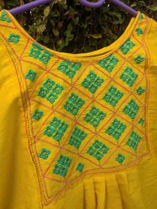 Yellow Embroidered Kurta