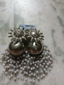 Silver Jhumka Earrings