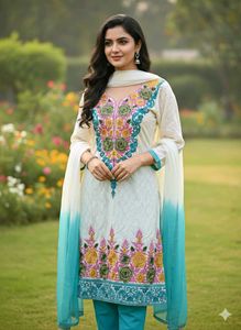 Embroidered Salwar Kameez Suit with Margin