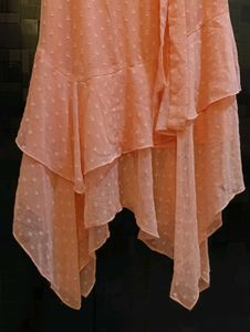 Peach Fit And Flare Dress