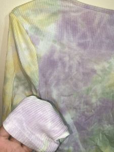 Tie-Dye Ribbed Long Sleeve Top