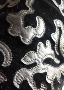 ZARA Black Faux Leather Velvet Top