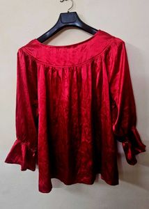 3XL Red Satin Night Suit