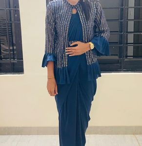 Ready To Wear Saree , Adjustable Blouse And Cape
