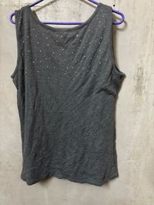 Gray Sleeveless Top
