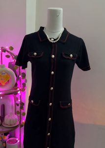 black button down dress