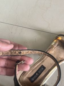Unique Gold &amp; Black Heels