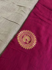 Maroon &amp; Gold Saree