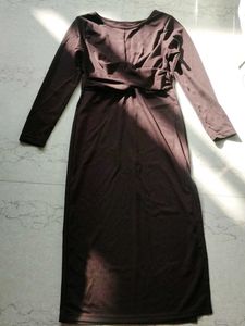 Elegant Brown Midi Dress