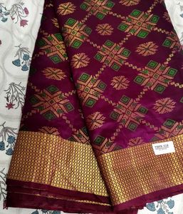 Elegant Purple Tissue Jacquard Silk Saree
