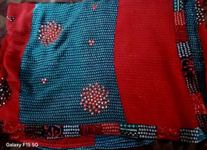 Green And Maroon Bandhani Style Saree