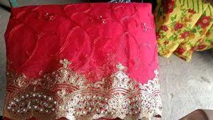 Red Net Saree For Weddings And Parties