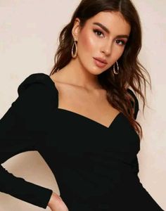 Chic Black Puff Sleeve Mini Dress