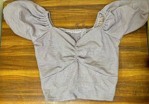 Purple Puff Sleeve Top