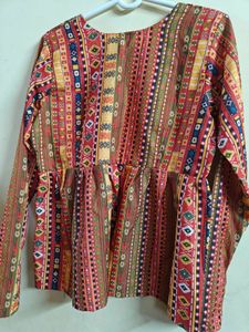 Multi Color Printed Raha Short Kurti