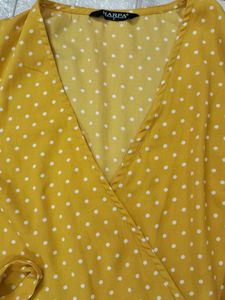 Cute Mustard Polka Dot Top