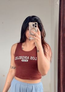 Brown Crop Top