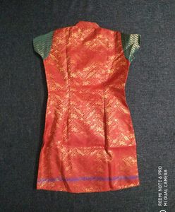 Zari Kurti Red &amp; Green