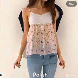 New With Tag Korean Half Laces Top