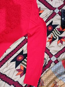 Bold &amp; Beautiful Red Winter Sweater/top-Cozy