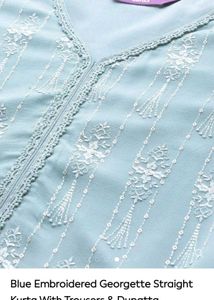 Elegant Blue Embroidered Kurta set