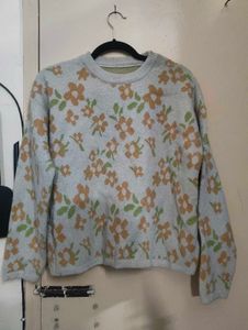 Floral Print Pullover Sweater
