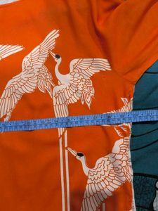 Oraange Boat Neck Kurti.