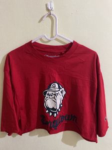 Red Crop T-shirt Frm CHAMPION