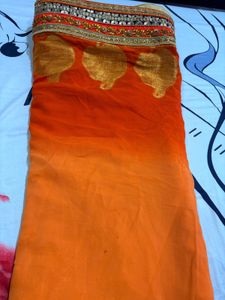 Orange Embellished Indian Outfit