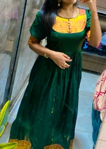 Green Narayanapet Gown ✨💚