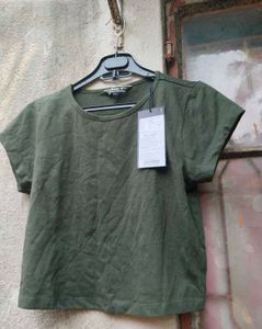 Orange &amp; Olive Green 2 Crop T-Shirts