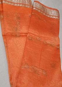 Orange Embroidered Saree