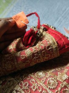 Red Embroidered Lehenga Choli half saree