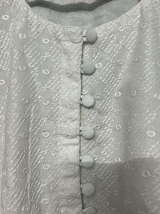 White Embroidered Peplum Top - Stitched