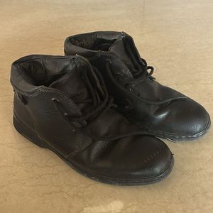 Ankle Black Leather Shoes