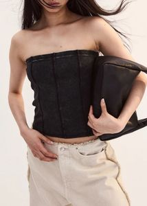 Acid Wash Corset Top