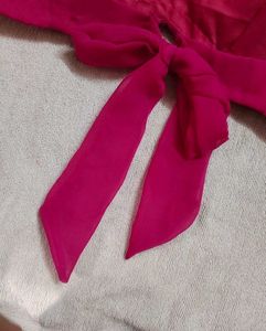 knotted backless blouse padded