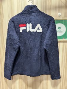 FILA Unisex Finch Navy Blue Sherpa Zipup Fleece