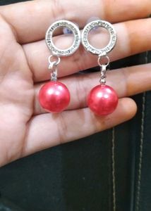 Red Pearl Earrings