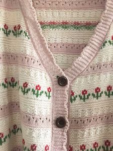 URBANIC Floral Knit Cardigan