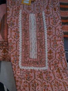 Lace Work Cotton Anarkali Set