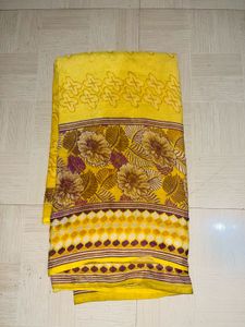 Elegant Yellow Floral Saree