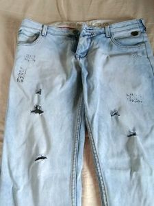 Distressed Light Wash Jeans