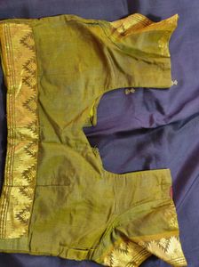 Purple &amp; Olive Green Kanchipuram Silk Saree