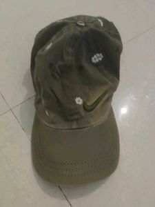 Nike Hat - Olive Green with Flower Details