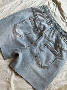 Graphic Denim Shorts