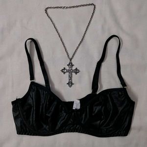 Hot Gothic Black Leather Bra