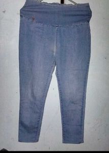High-Waisted Denim Pants