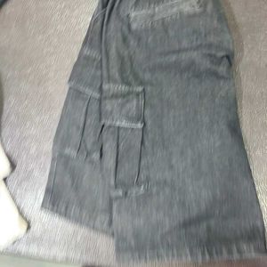 Black Denim Cargo Shorts