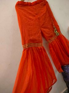 Light Orange Gold Accent Palazzo Pants